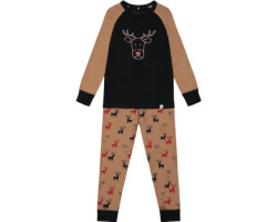 Two-piece organic cotton reindeer print pajamas - Toddler Boy