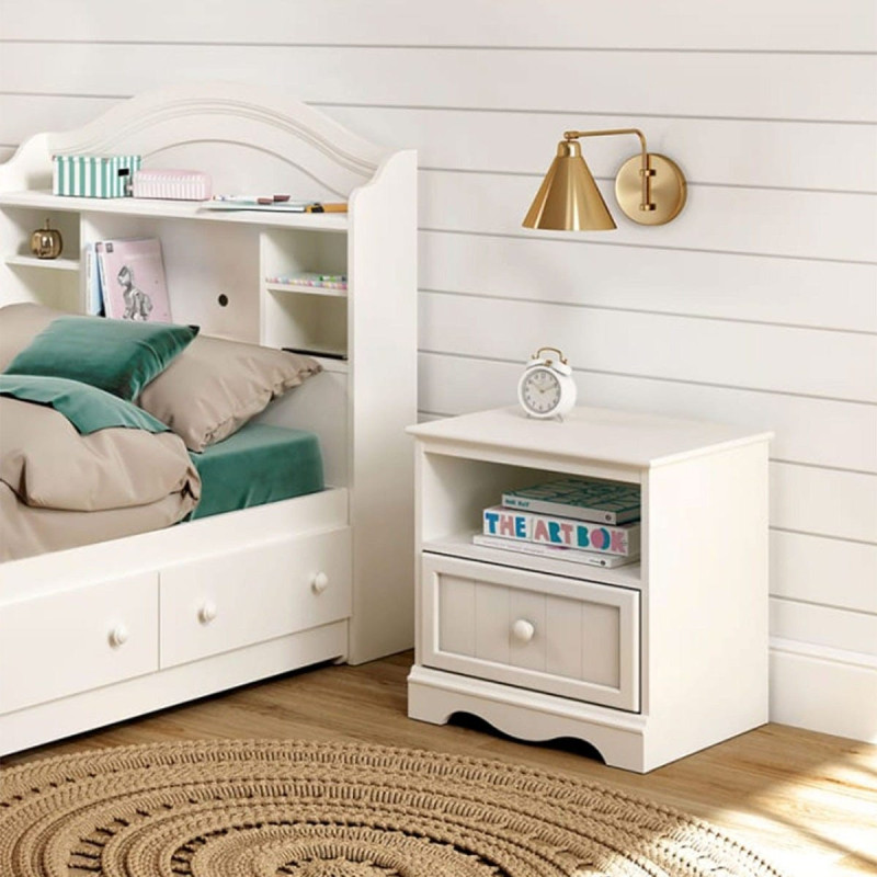 Savannah 1 Drawer Nightstand - Solid White