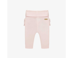 Light pink leggings with ruffles in organic cotton, newborn