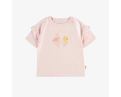 Light pink patterned short sleeve relaxed fit t-shirt, baby