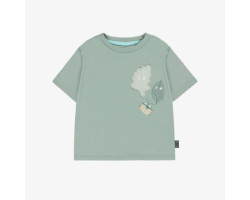 Green long sleeves t-shirt with print in jersey, baby