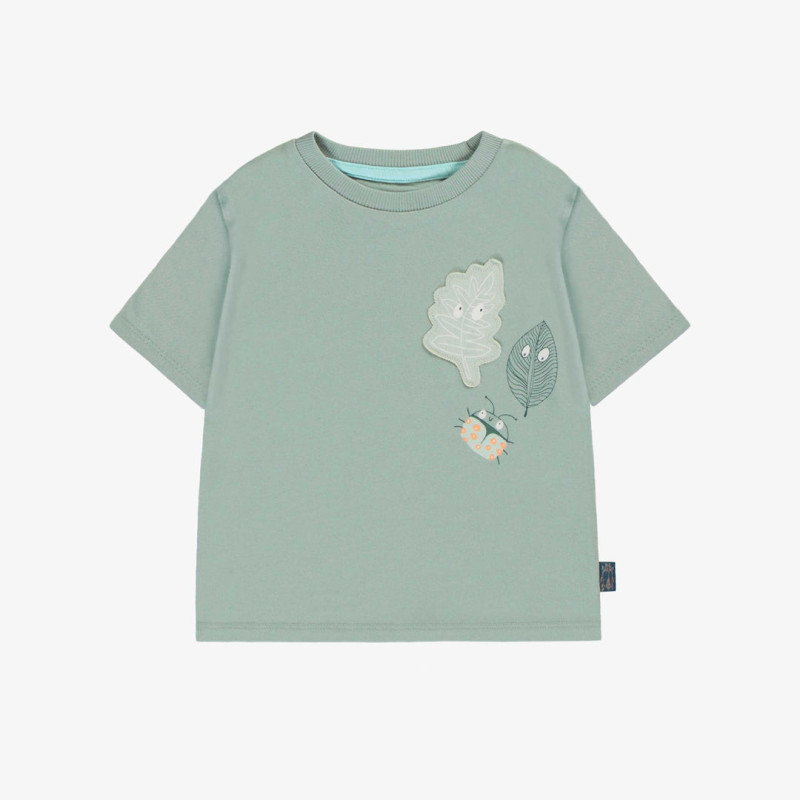 Green long sleeves t-shirt with print in jersey, baby