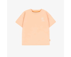 Peach short-sleeved t-shirt with illustrations, baby