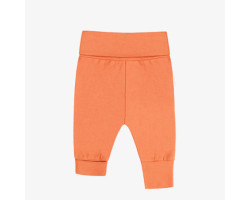 Plain orange evolutive pants in stretch jersey, baby