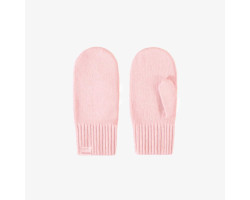 Light pink knitted mittens, child