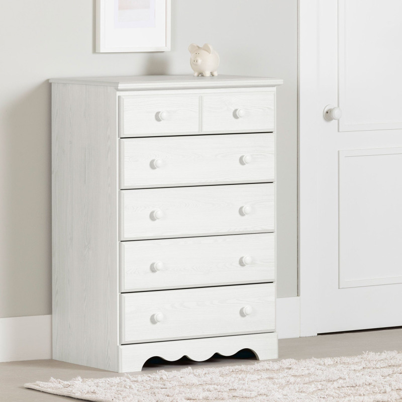 5-drawer chest of drawers - Summer Breeze White pine