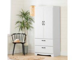 South Shore Armoire penderie - Farnel Blanc Solide