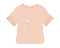 Organic jersey top with prints and ruffles - Little Girl