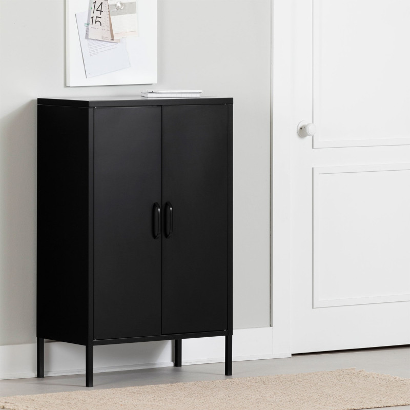 Storage unit with 2 metal doors - Crea Black