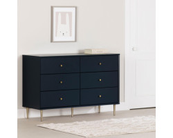 Double desk with 6 drawers - Dylane Navy Blue