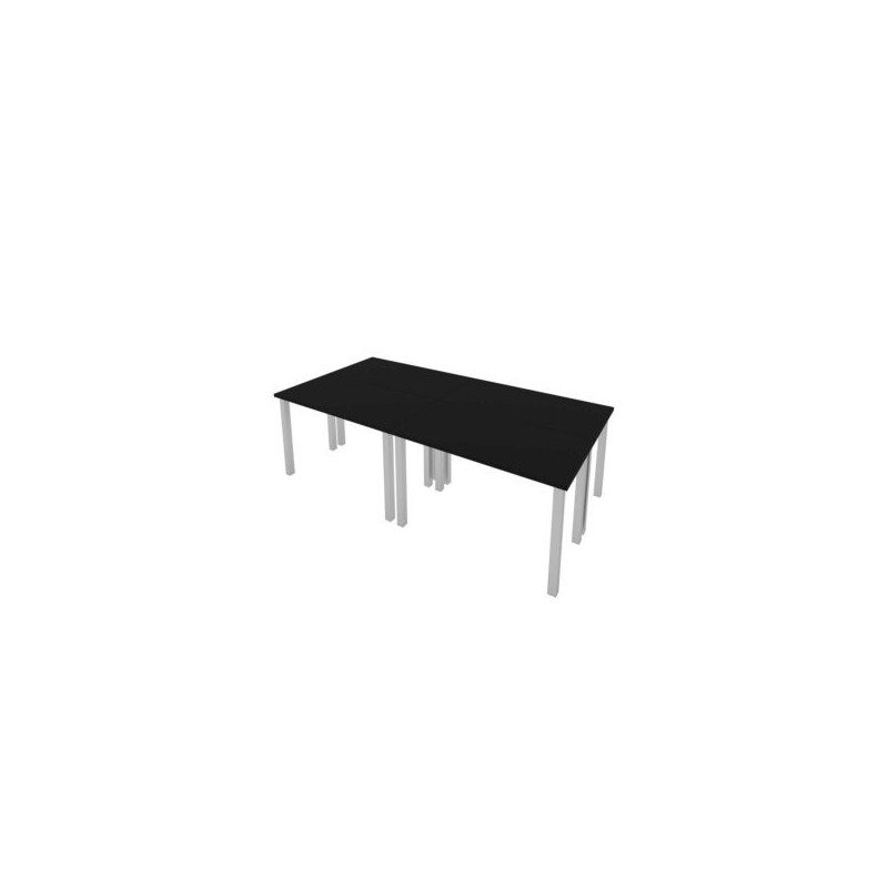 Quatre tables de bureau 48L x 24P avec pattes carrées en métal