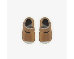 Brown sandals with soft sole in suede, newborn