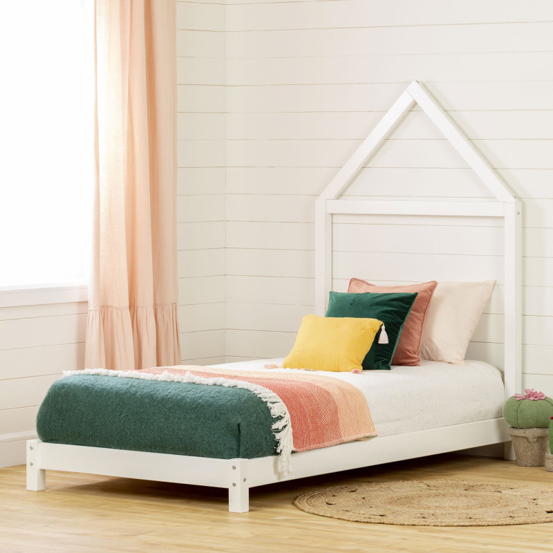 Maison Sweedi Bed with Headboard - Solid White