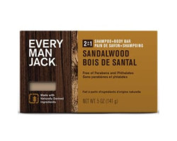 Everyman Jack / 141g Pain de savon et shampoing - Bois de santal