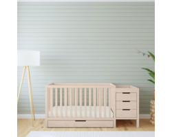 4-in-1 Convertible Bassinet and Changing Table - Washed Natural
