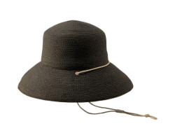 Caroline Large Flat Top Cloche Hat with Drawstring - Unisex