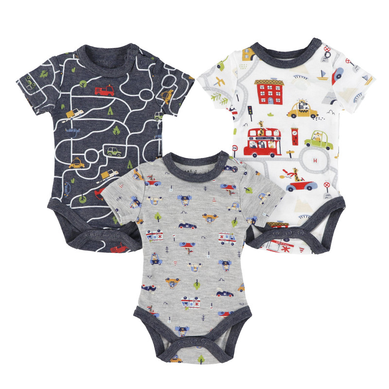 Onesie Set of 3 Cars 0-30 months