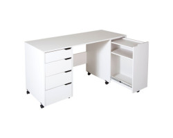 Sewing Table on Casters - Crea Solid White