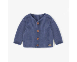 Blue vest in stretchy knitwear, newborn