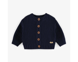 Navy knitted vest with a...