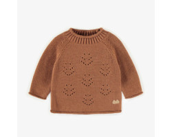 Brown knitted crewneck in...