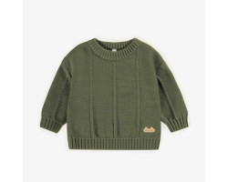 Green knitted sweater with...