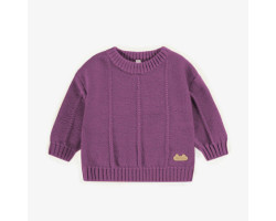 Purple knitted sweater with a cashmere imitation, newborn