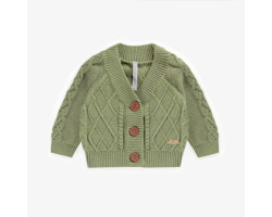 Green braided knit vest, newborn