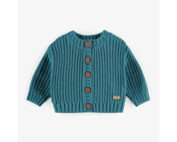 Turquoise knitted vest with a cashmere imitation, newborn