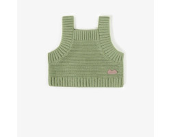 Green tank top in knitwear,...