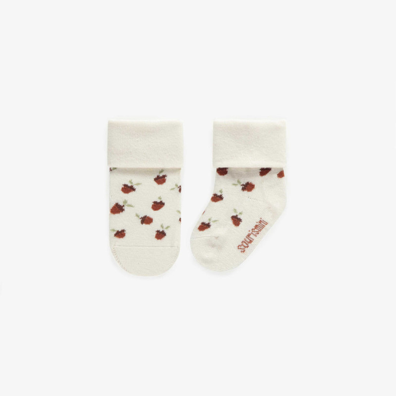 Cream stretch socks with hazelnuts, newborn
