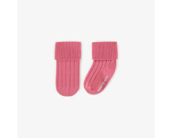 Pink stretchy socks, newborn