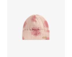 Pink patterned hat in cotton, newborn