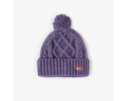 Purple knitted tuque in...