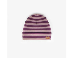 Purple striped hat in organic cotton, newborn