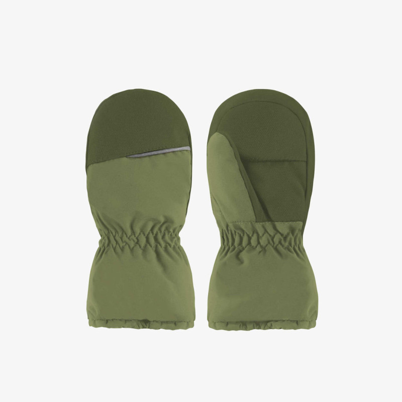 Green mittens lined in waterproof Thinsulate™, baby