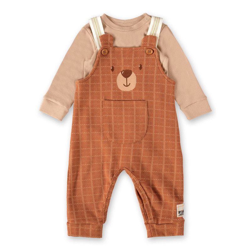 Two Piece Teddy Bear Overalls Set 3-24 months