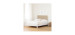 Full Platform Double Bed with Headboard - Munich White and Natural Elm