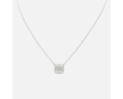 Collier en argent sterling avec carré en zircons