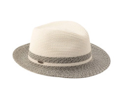 Canadian Hat Fedora court bicolore avec detail de paille Fulvio - Unisexe