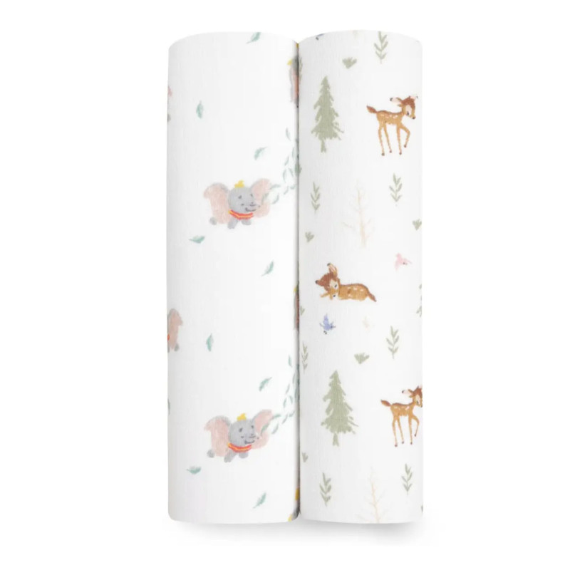 Aden+Anais Lot de 2 langes en mousseline de coton Essentials - Disney™ Bambi / Dumbo