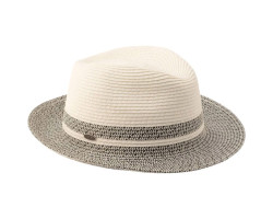 Canadian Hat Fedora court bicolore avec detail de paille grand Fulvio - Unisexe