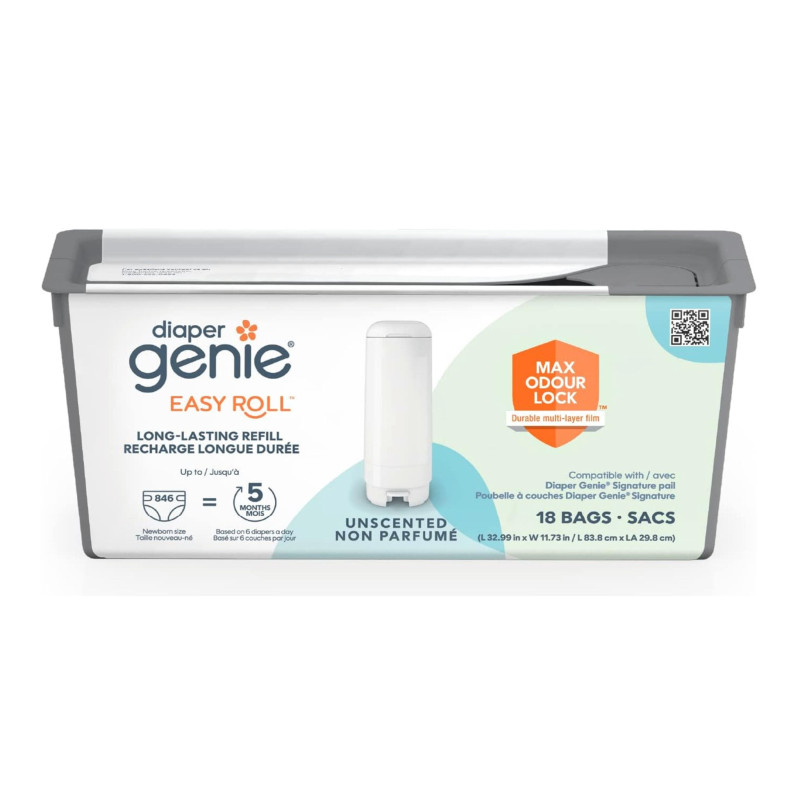 Diaper Genie Recharge 18 Sacs pour Poubelle à Couches Diaper Genie