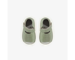 Pale green sandals with...