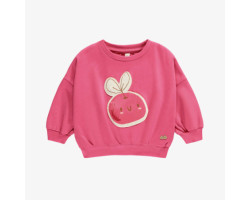 Pink long sleeves sweater with cherry illustration, newborn