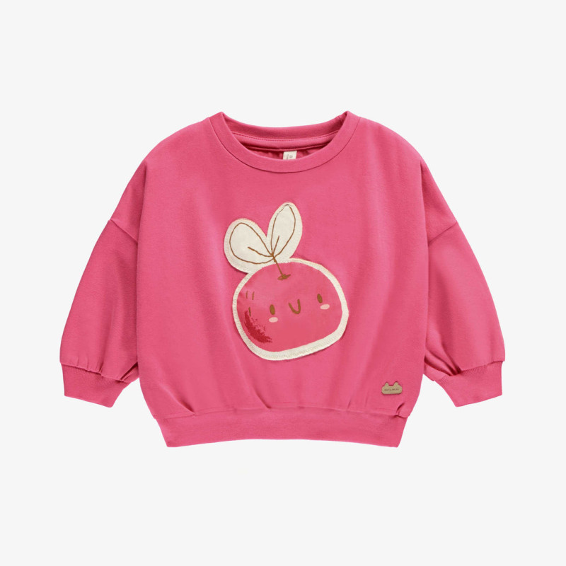 Pink long sleeves sweater with cherry illustration, newborn