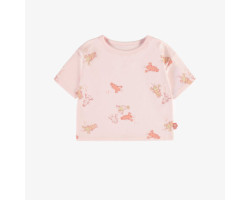 Light pink short sleeves relaxed fit t-shirt with crayfish, baby