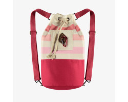 Beach bag with stripes in gradient of pink in cotton canvas, child