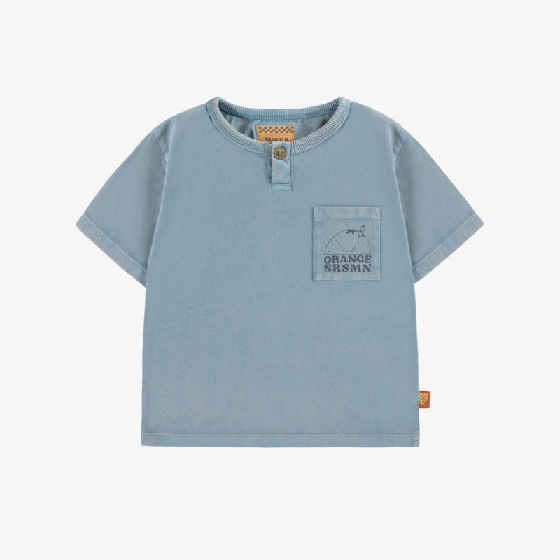 Blue short sleeves t-shirt in cotton, baby