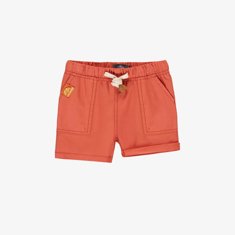 Orange relaxed fit short in canvas, baby